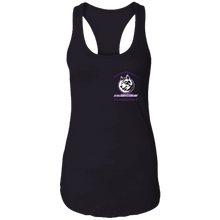 Load image into Gallery viewer, logo_outline_purple_text NL1533 Next Level Ladies Ideal Racerback Tank