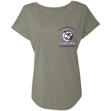 Load image into Gallery viewer, logo_outline_purple_text NL6760 Next Level Ladies' Triblend Dolman Sleeve