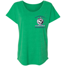 Load image into Gallery viewer, logo_outline_purple_text NL6760 Next Level Ladies' Triblend Dolman Sleeve