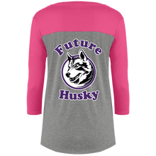 Load image into Gallery viewer, Husky in training DT2700 District Juniors' Rally 3/4 Sleeve T-Shirt