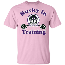 Load image into Gallery viewer, Husky in training G500B Gildan Youth 5.3 oz 100% Cotton T-Shirt