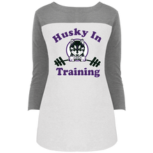 Load image into Gallery viewer, Husky in training DT2700 District Juniors' Rally 3/4 Sleeve T-Shirt