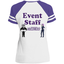 Load image into Gallery viewer, DM476 District Ladies' Game V-Neck T-Shirt event