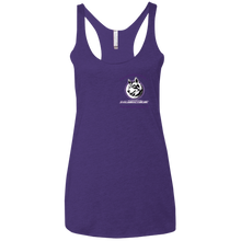 Load image into Gallery viewer, logo_outline_purple_text NL6733 Next Level Ladies' Triblend Racerback Tank