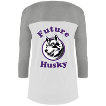 Load image into Gallery viewer, Husky in training DT2700 District Juniors' Rally 3/4 Sleeve T-Shirt