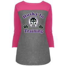 Load image into Gallery viewer, Husky in training DT2700 District Juniors' Rally 3/4 Sleeve T-Shirt