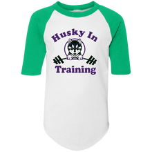 Load image into Gallery viewer, Husky in training 421 Augusta Youth Colorblock Raglan Jersey