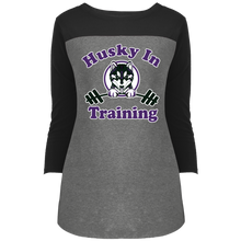 Load image into Gallery viewer, Husky in training DT2700 District Juniors' Rally 3/4 Sleeve T-Shirt