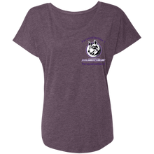 Load image into Gallery viewer, logo_outline_purple_text NL6760 Next Level Ladies' Triblend Dolman Sleeve
