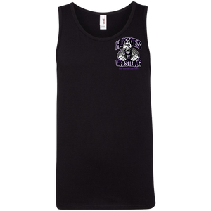 Wrestling-Purple-text 986 Anvil 100% Ringspun Cotton Tank Top