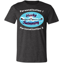 Load image into Gallery viewer, Swimming-white_text 3001C Unisex Jersey Short-Sleeve T-Shirt