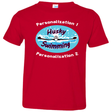 Load image into Gallery viewer, Swimming-white_text 3321 Toddler Jersey T-Shirt
