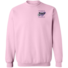 Load image into Gallery viewer, Track-purple text G180 Gildan Crewneck Pullover Sweatshirt  8 oz.