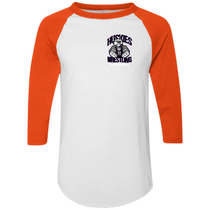 Wrestling-White-text 420 Augusta Colorblock Raglan Jersey