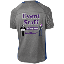 Load image into Gallery viewer, event-back_purple ST361 Sport-Tek Heather Colorblock Poly T-Shirt