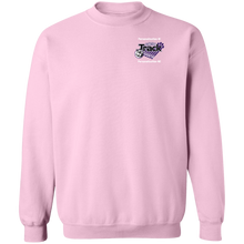 Load image into Gallery viewer, Track-white text G180 Gildan Crewneck Pullover Sweatshirt  8 oz.