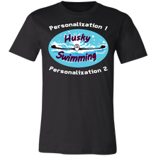 Load image into Gallery viewer, Swimming-white_text 3001C Unisex Jersey Short-Sleeve T-Shirt