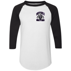 Wrestling-White-text 420 Augusta Colorblock Raglan Jersey