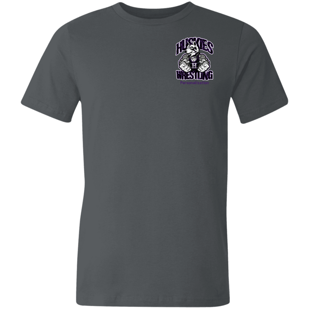 Wrestling-Purple-text 3001U Bella + Canvas Unisex Made in the USA Jersey Short-Sleeve T-Shirt