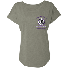 Load image into Gallery viewer, logo_outline_purple_text NL6760 Next Level Ladies&#39; Triblend Dolman Sleeve