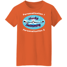 Load image into Gallery viewer, Swimming-white_text G500L Ladies' 5.3 oz. T-Shirt