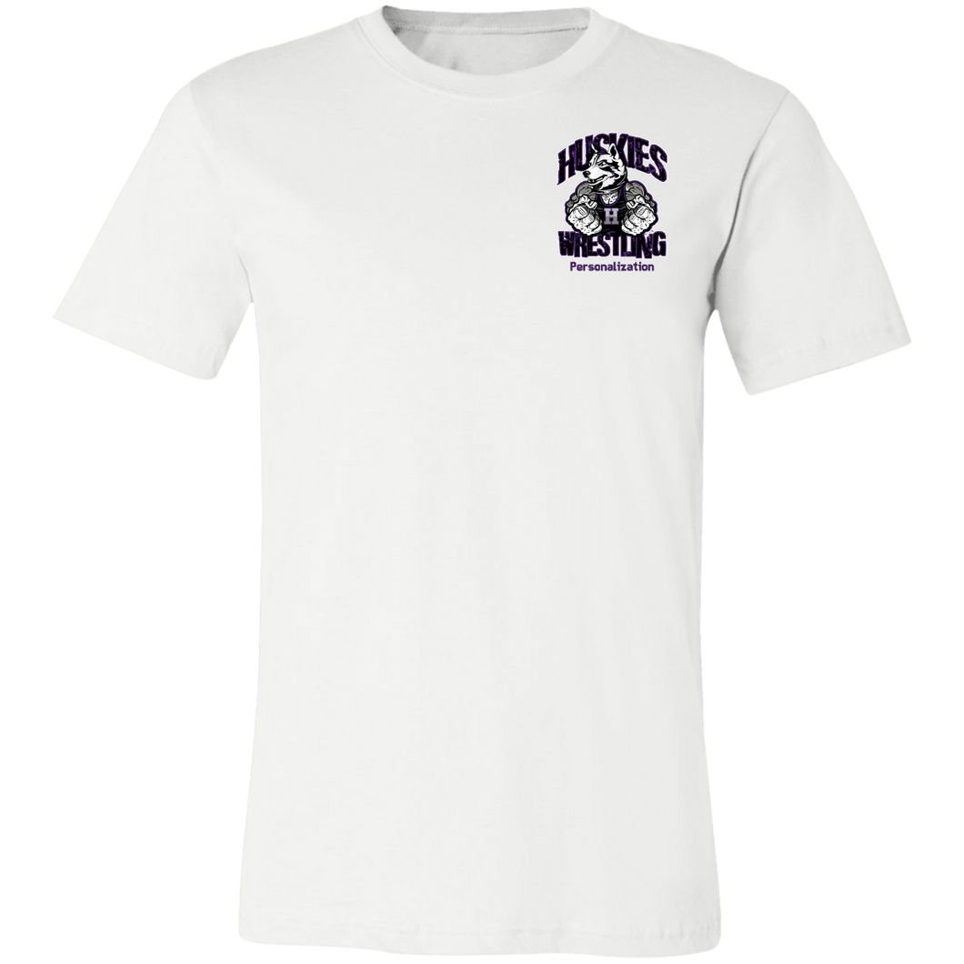 Wrestling-Purple-text 3001C Bella + Canvas Unisex Jersey Short-Sleeve T-Shirt