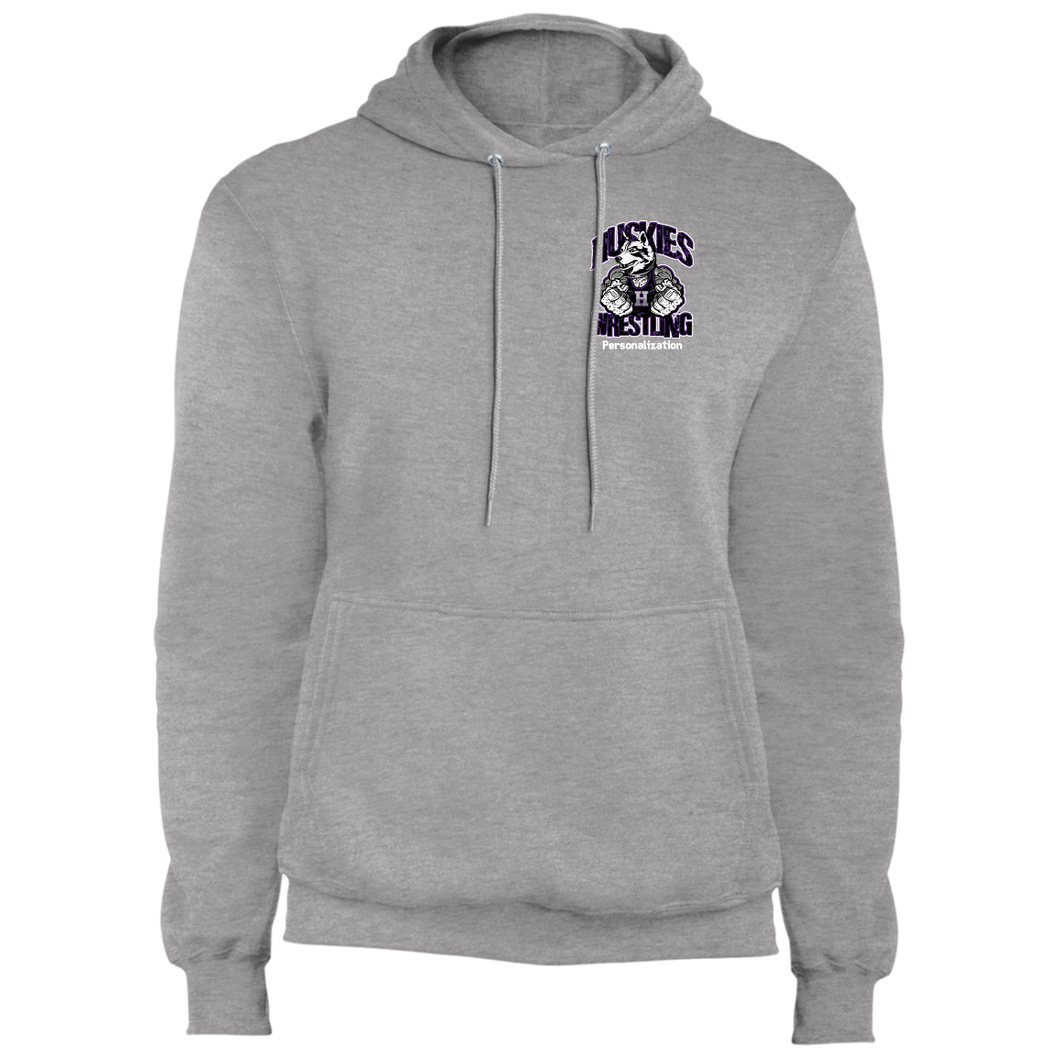 Wrestling-White-text PC78H Port & Co. Core Fleece Pullover Hoodie