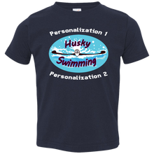 Load image into Gallery viewer, Swimming-white_text 3321 Toddler Jersey T-Shirt