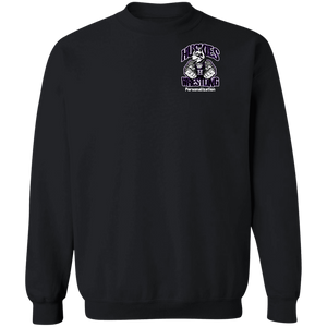 Wrestling-White-text G180 Gildan Crewneck Pullover Sweatshirt  8 oz.