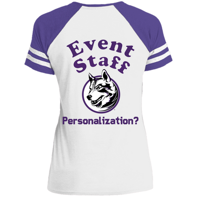 DM476 District Ladies' Game V-Neck T-Shirt event