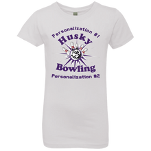 Load image into Gallery viewer, Bowling-purple text NL3710 Girls' Princess T-Shirt