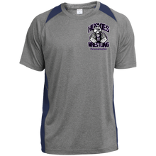 Load image into Gallery viewer, Wrestling-Purple-text YST361 Sport-Tek Youth Colorblock Performance T-Shirt