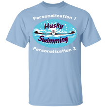 Load image into Gallery viewer, Swimming-white_text G500B Youth 5.3 oz 100% Cotton T-Shirt