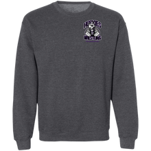 Load image into Gallery viewer, Wrestling-Purple-text G180 Gildan Crewneck Pullover Sweatshirt  8 oz.