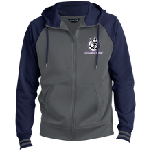 Load image into Gallery viewer, full_logo_embroidery ST236 Sport-Tek Men&#39;s Sport-Wick® Full-Zip Hooded Jacket