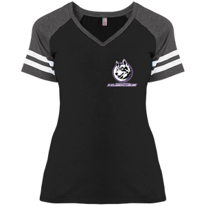 DM476 District Ladies' Game V-Neck T-Shirt