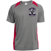 Load image into Gallery viewer, Wrestling-Purple-text YST361 Sport-Tek Youth Colorblock Performance T-Shirt