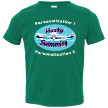 Load image into Gallery viewer, Swimming-white_text 3321 Toddler Jersey T-Shirt