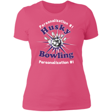Load image into Gallery viewer, Bowling-white text NL3900 Ladies' Boyfriend T-Shirt