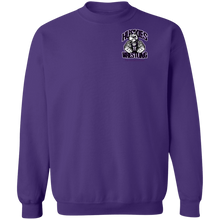 Load image into Gallery viewer, Wrestling-Purple-text G180 Gildan Crewneck Pullover Sweatshirt  8 oz.