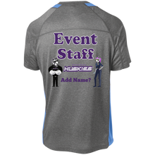 Load image into Gallery viewer, event-back_purple ST361 Sport-Tek Heather Colorblock Poly T-Shirt
