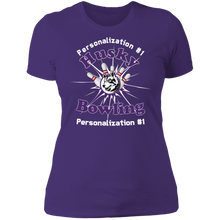 Load image into Gallery viewer, Bowling-white text NL3900 Ladies' Boyfriend T-Shirt