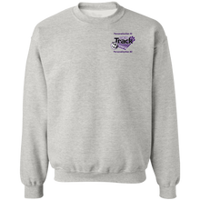 Load image into Gallery viewer, Track-purple text G180 Gildan Crewneck Pullover Sweatshirt  8 oz.