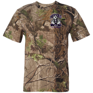 Wrestling-Purple-text 3980 Code V Short Sleeve Camouflage T-Shirt