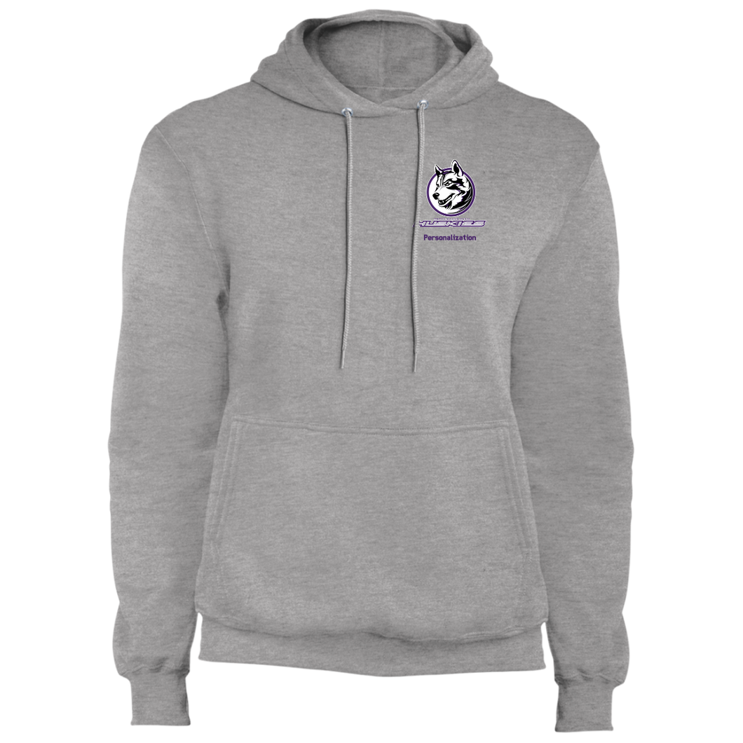 Logo with Purple custom text PC78H Port & Co. Core Fleece Pullover Hoodie