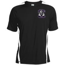 Load image into Gallery viewer, Wrestling-Purple-text ST351 Sport-Tek Colorblock Dry Zone Crew