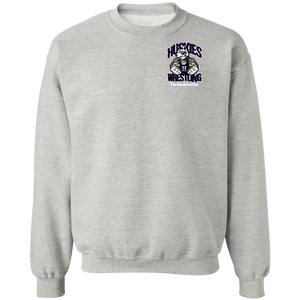 Wrestling-White-text G180 Gildan Crewneck Pullover Sweatshirt  8 oz.