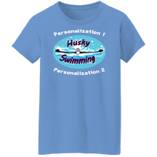 Load image into Gallery viewer, Swimming-white_text G500L Ladies' 5.3 oz. T-Shirt