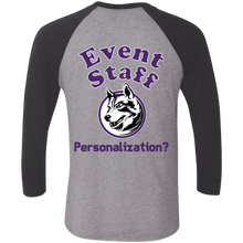 Load image into Gallery viewer, NL6051 Next Level Tri-Blend 3/4 Sleeve Baseball Raglan T-Shirt event