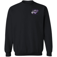 Load image into Gallery viewer, Track-purple text G180 Gildan Crewneck Pullover Sweatshirt  8 oz.